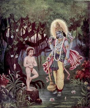 Narayana blessing Dhruva Maharaja