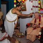 Sri Gopala and Madhumangala Prabhus Performing Adhivasa Puja