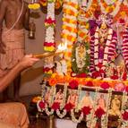 Guru Maharaja Offering Sandhya Arati