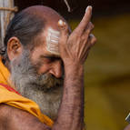 Old Man Applying Tilaka