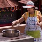 Dhira-Lalita Mataji Cooking Subji on the Roof