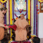 Gaura-Gopala Dasa Offering the Vyasa Puja Book to Guru Maharaja