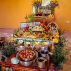 The altar on the day of Govardhana Puja 